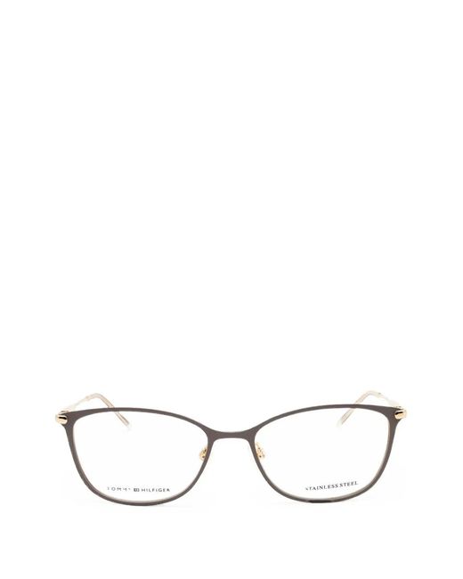 Tommy Hilfiger Gray Rectangle-Frame Glasses