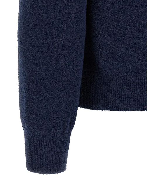 Roberto Collina Blue Terry-Cloth Hoodie for men