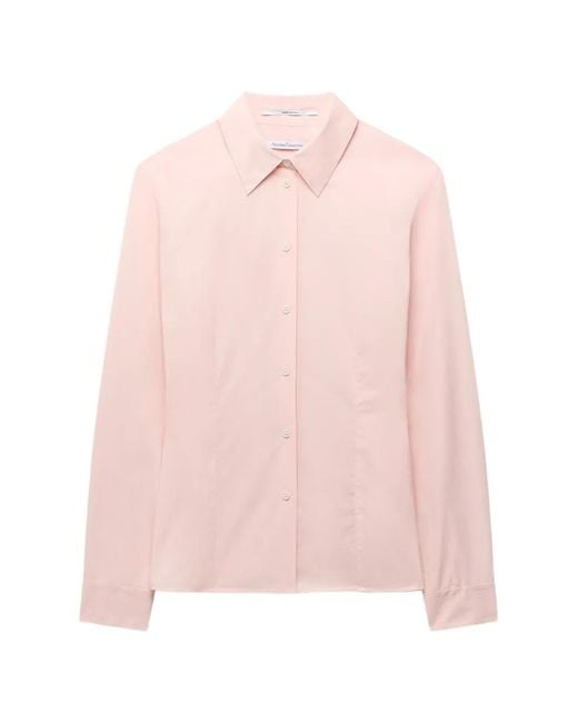 Another Tomorrow Pink Darted-Waist Shirt