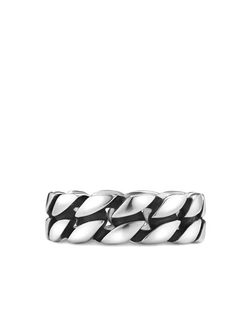 David Yurman Metallic Sterling Curb Chain Band Ring (8Mm) for men