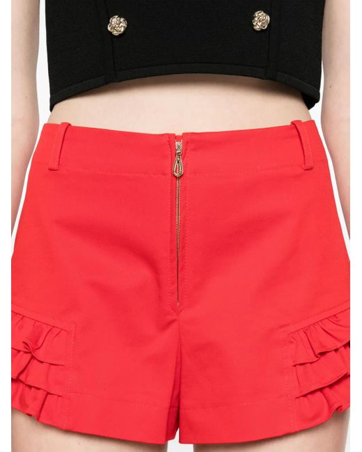 Sandro Red Ruffle-Detail Short