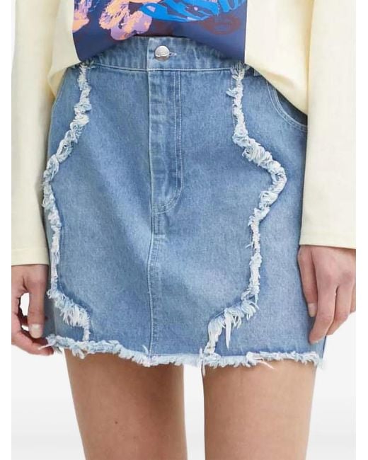 Résumé Blue Jeansrock mit ausgefranstem Saum