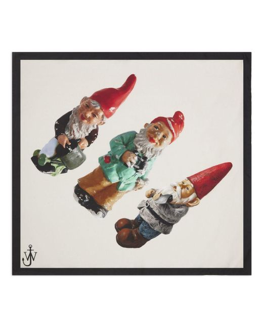 J.W. Anderson Multicolor Gnome-motif Silk Scarf