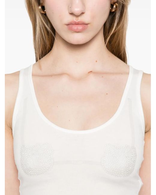 Gcds White Hello Kitty Printed Bra Top