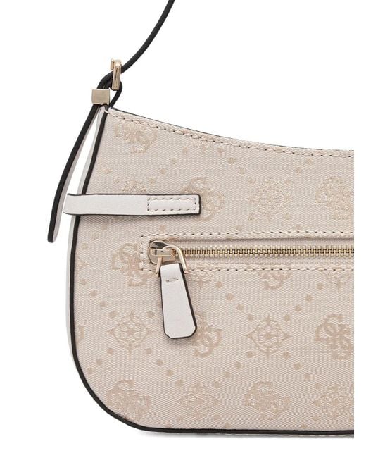 Guess White Monogram Hardware Tote Bag