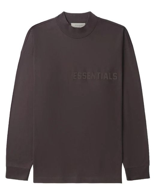 Fear Of God Gray Logo-Print Long-Sleeve T-Shirt for men