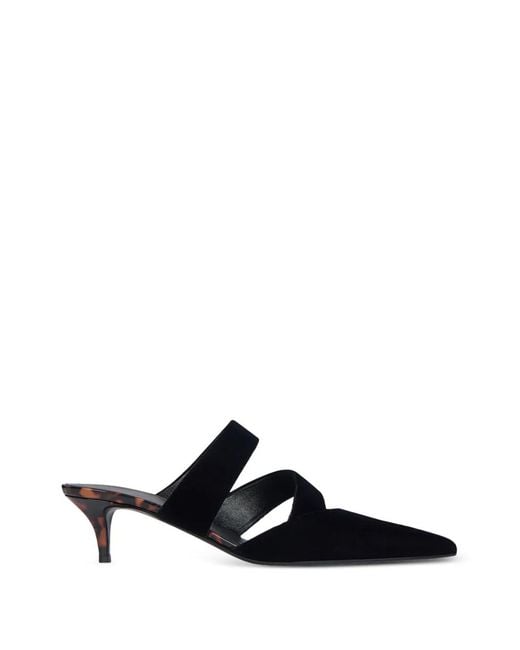 Balmain Black Velvet Tortoiseshell-Effect Mules