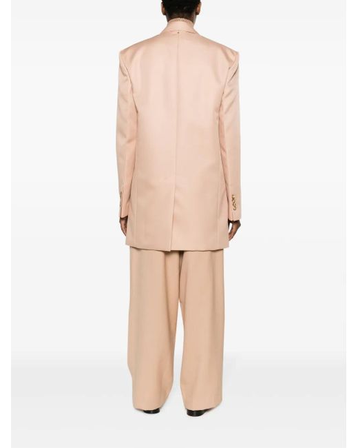 Sportmax Natural Notched-Lapels Single-Breasted Blazer