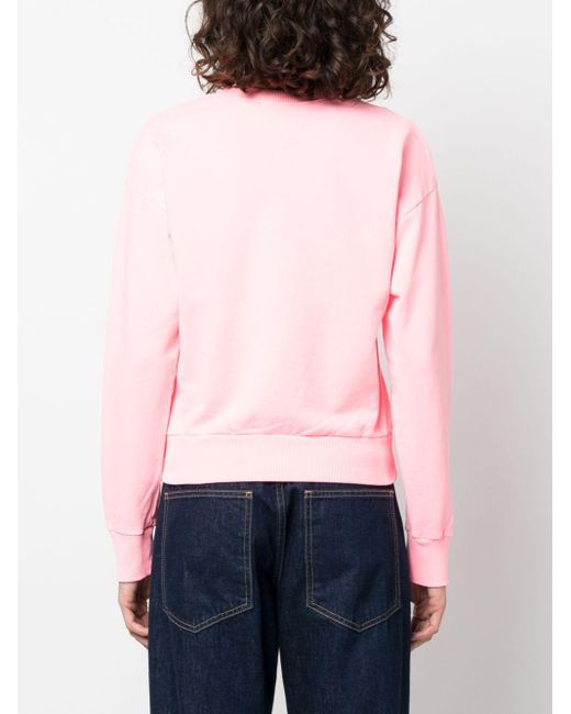 A.P.C. Pink Steve Logo-Print Sweatshirt