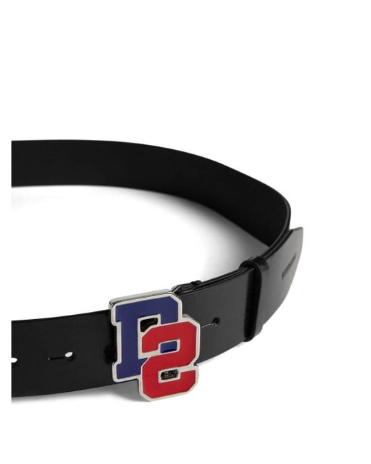 Cinturón con hebilla del logo DSquared² de hombre de color Black