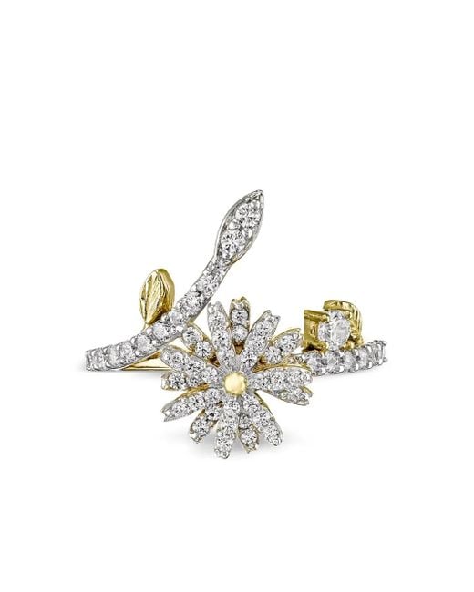 Anabela Chan White 18K Mini Daisy Diamond Ring