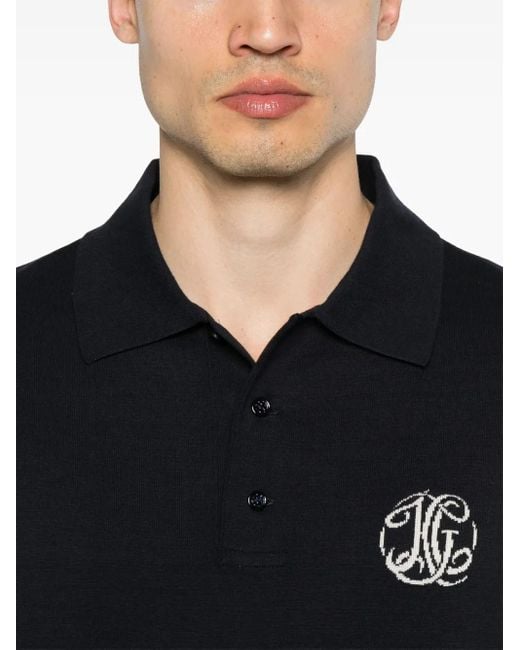 Givenchy Black Logo-Jacquard Polo Shirt for men