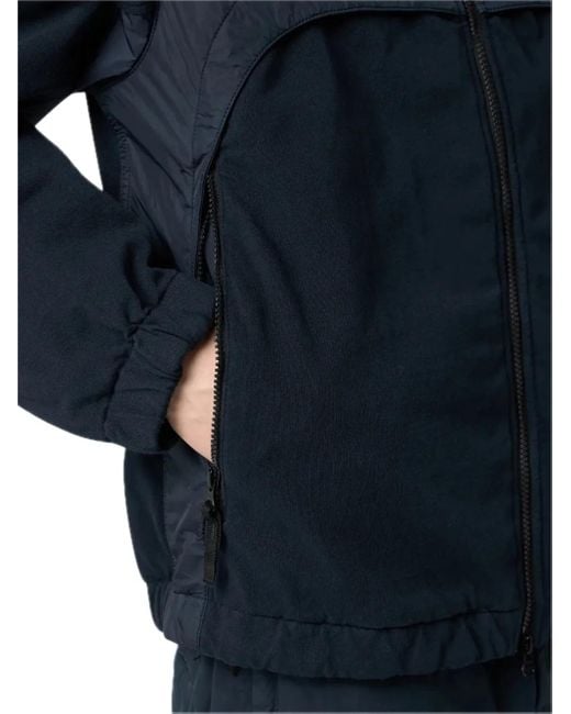 Stone Island Blue Hooded Panelled Jacket for men