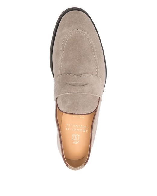 Mocassins En Daim Brunello Cucinelli pour homme en coloris Natural