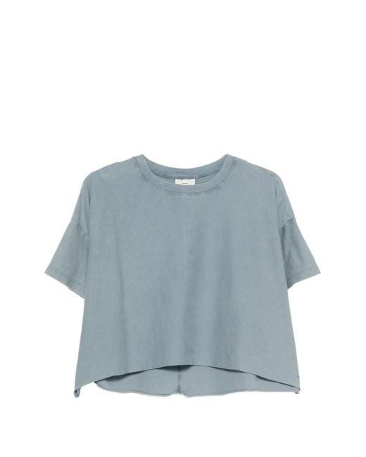 Bellerose Blue Farpy Crop Boxy-Fit T-Shirt