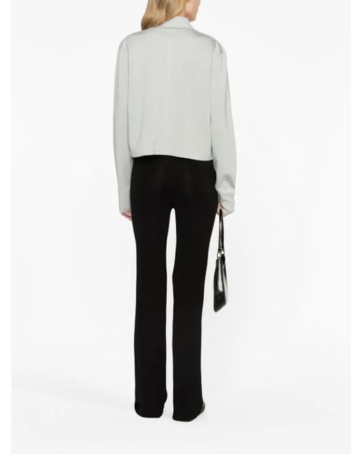Calvin Klein White Zip-Up High-Neck Hoodie