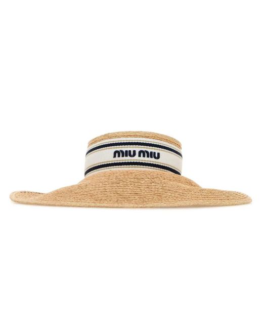 Miu Miu Metallic Raffia Sun Hat