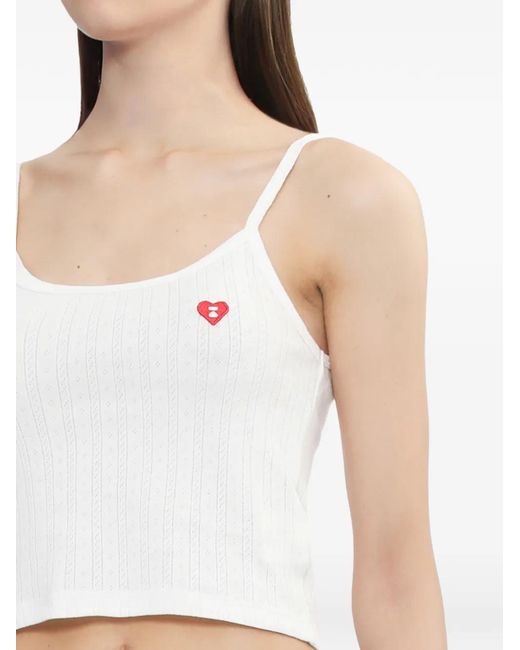 A Bathing Ape White Heart Ribbed Tank Top
