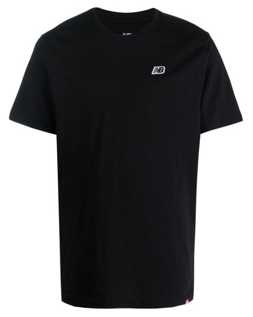 New Balance Logo patch Cotton T shirt in Black for Men Lyst UK