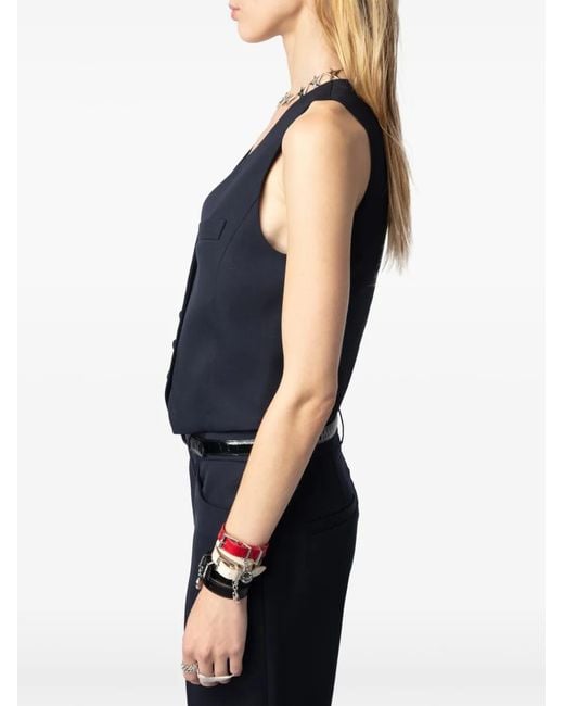 Zadig & Voltaire Blue Emaux Waistcoat