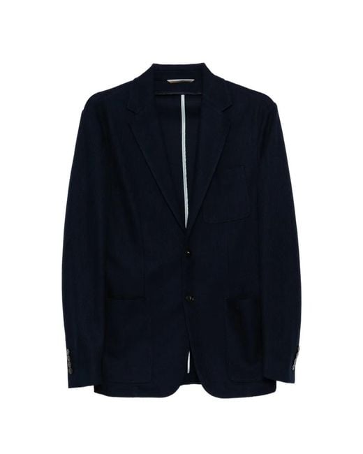 Canali Blue Single-Breasted Blazer for men