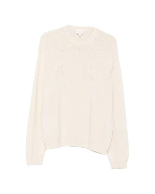 A.P.C. White Logo-Intarsia Ribbed-Knit Sweater for men