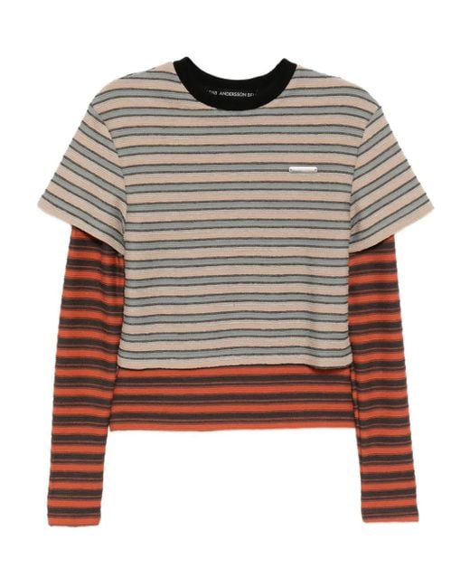 ANDERSSON BELL Natural Multi Stripe T-Shirts
