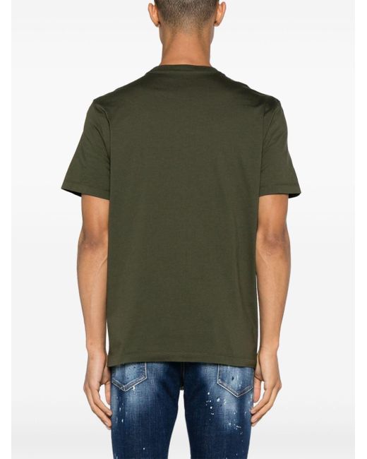 DSquared² Green Santa Dan Cotton T-shirt for men