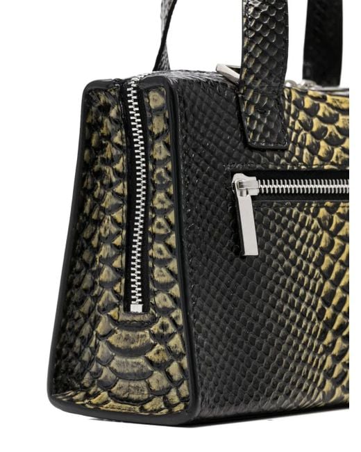 Borsa Tote Pitone Piccola di SAPIO in Black