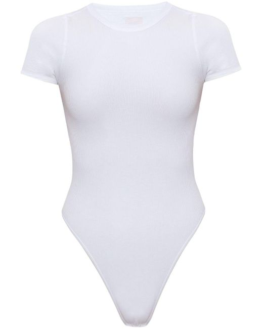 Alexander Wang White Short-sleeve Cotton Bodysuit