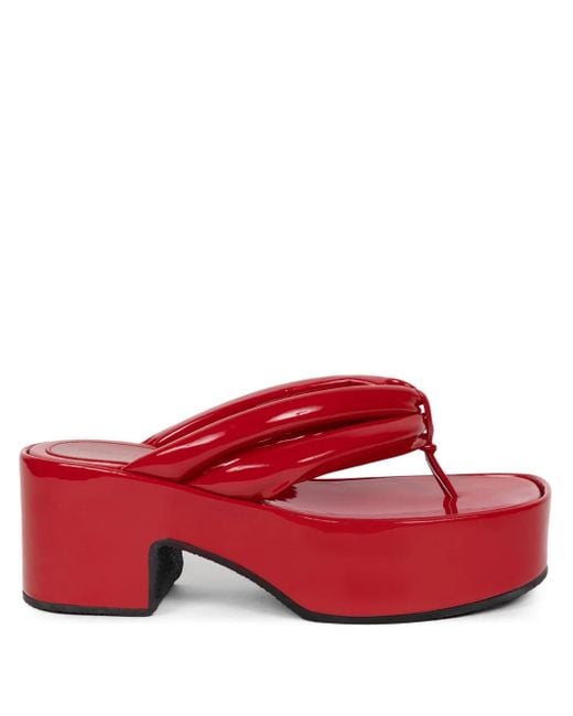 Dries Van Noten Red Platform Sandals