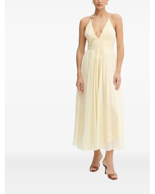 Bardot Natural Arletha Cross-Back Gathered Maxi Dress