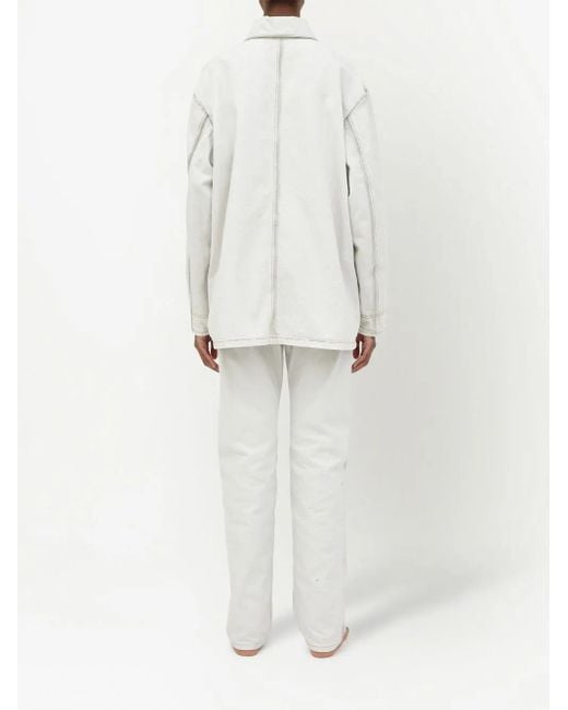 Maison Margiela White Denim Caban Jacket