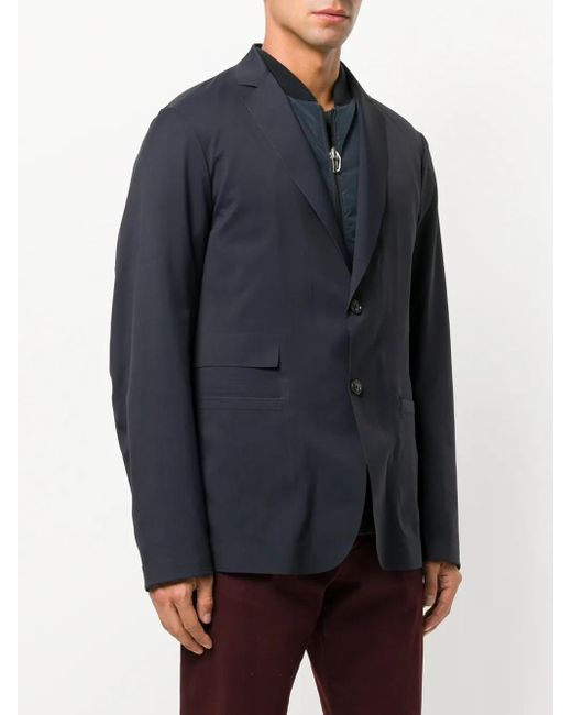Liska Blue Double Layer Padded Blazer Jacket for men