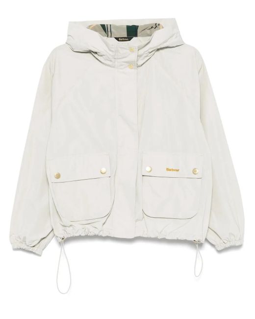Barbour White Hoodie Jacket