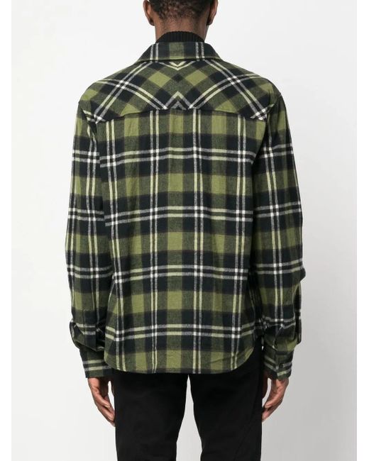 DSquared² Green Long Sleeve Check Shirt for men