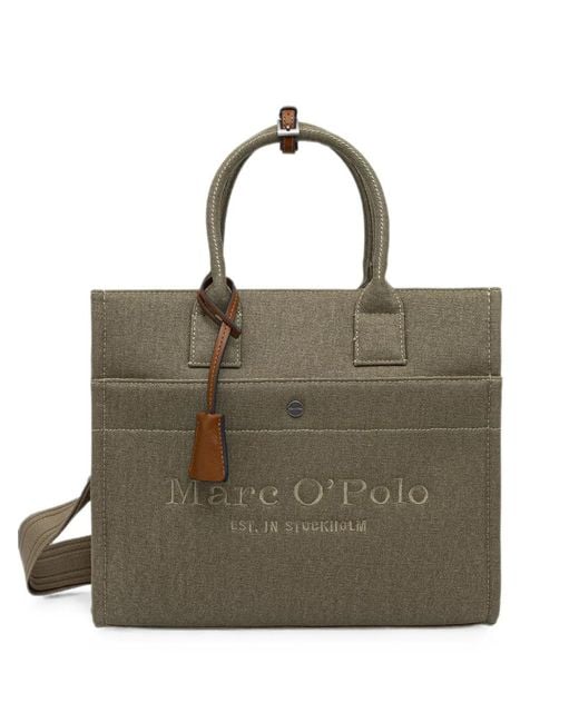 Marc O' Polo Metallic Medium Logo-Embroidered Tote Bag