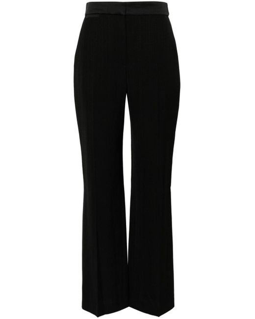 Casablancabrand Black Pressed-crease Long-length Straight-leg Trousers