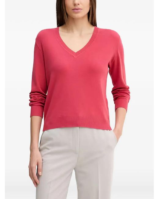 Pull À Col V Benetton en coloris Red
