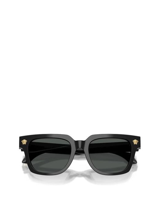 Versace Black Logo Square-Frame Sunglasses for men