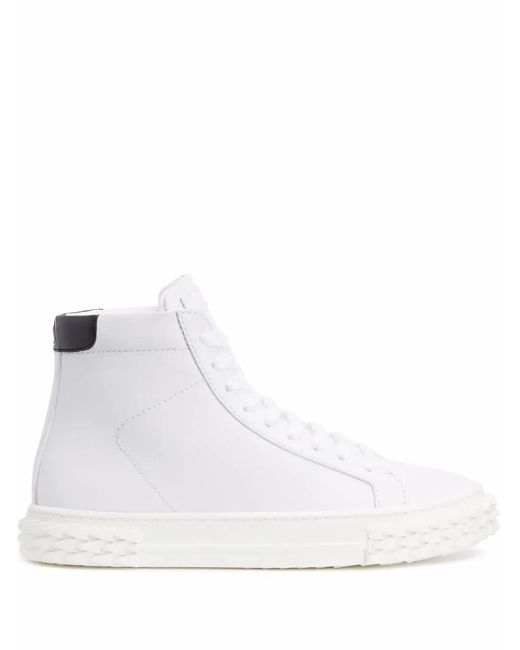 Giuseppe Zanotti White Ecoblabber Lace-Up High-Top Sneakers for men