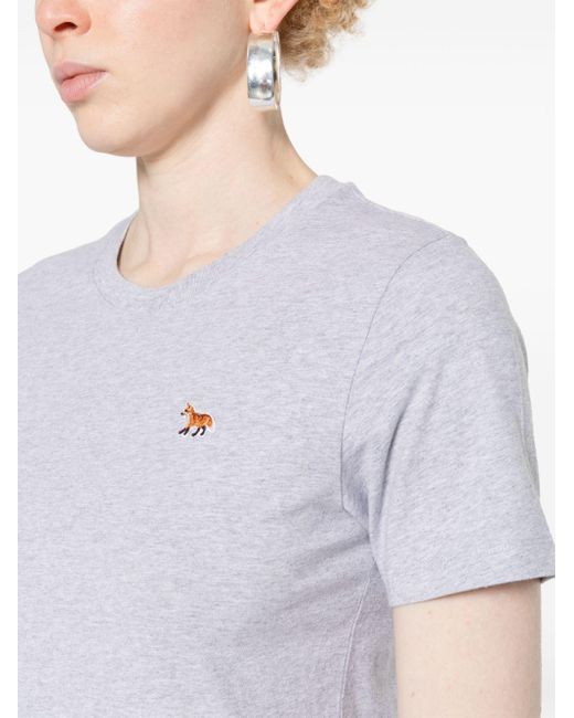 Camiseta con motivo Fox Maison Kitsuné de color White