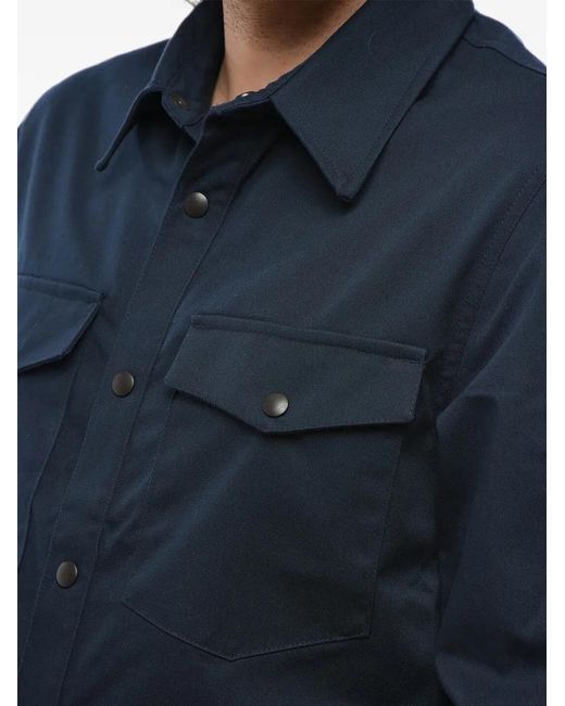 Department 5 Blue Four-Pocket Twill Overshirt for men