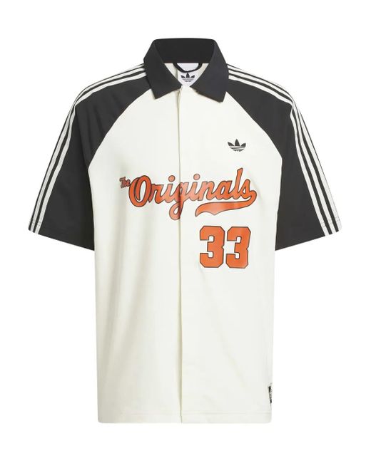 Adidas White Winter Shooter Raglan-Sleeve Shirt for men