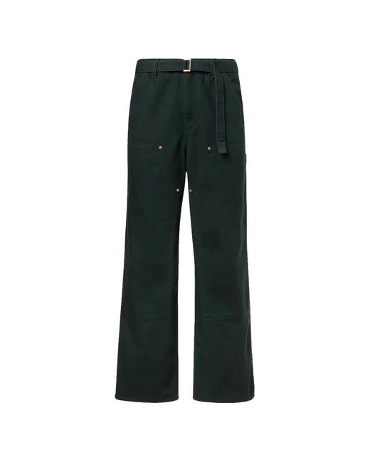 Sacai Green X Carhartt Wip Belted Panelled Pants for men