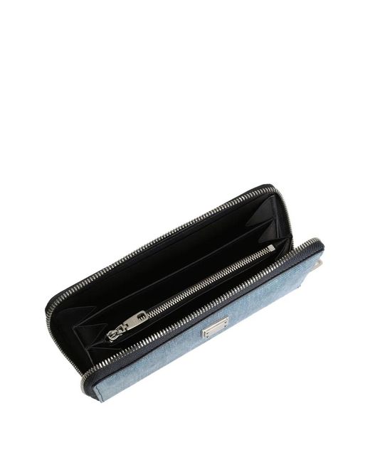 Dolce & Gabbana Blue Denim Nubuck Wallet for men