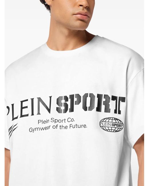 Philipp Plein White Round Neck T-Shirt Chest Logo for men