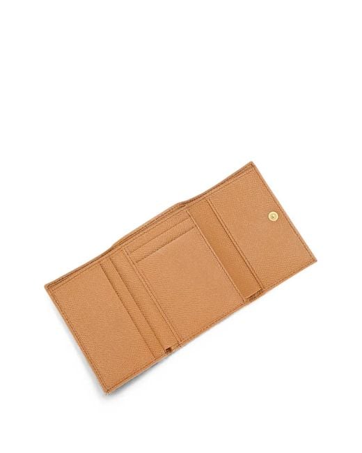 Dolce & Gabbana Orange Dauphine Logo-Plaque Pebbled-Leather Wallet