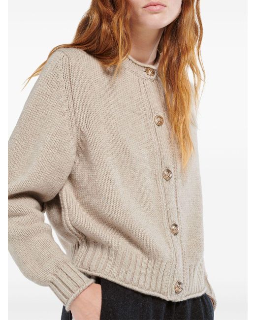 Barrie Natural Chunky Cashmere Cardigan