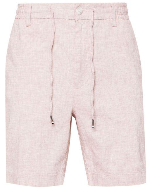 メンズ Boss Drawstring Linen-blend Shorts Pink